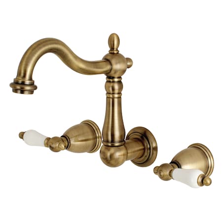 Heritage KS1253PL 8-Inch Center Wall Mount Bathroom Faucet KS1253PL